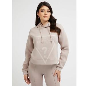 GUESS New Alisa Hooded Sweatshirt Γυναικείο Φούτερ scuba με τριγωνικό λογότυπο μπροστά - 82313
