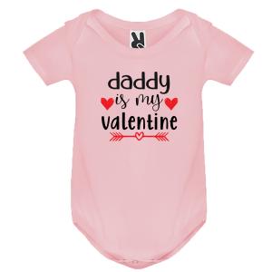 Baby body Short-sleeved  "Daddy is my Valentine" - 4419