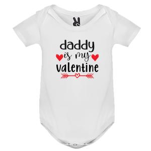 Baby body Short-sleeved  "Daddy is my Valentine" - 4412