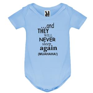 Baby body Short-sleeved "and they will Never Sleep again" - 3678