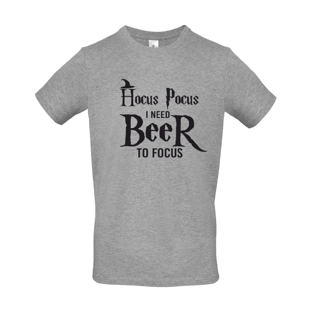 Ανδρικό T-shirt "Hokus Pokus I need Beer to focus"