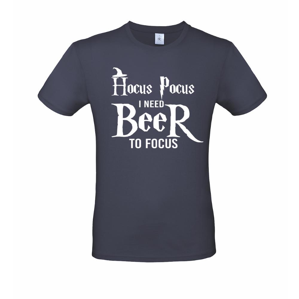 Ανδρικό T-shirt "Hokus Pokus I need Beer to focus"