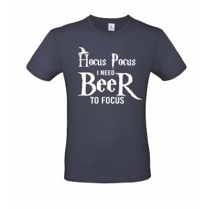 Ανδρικό T-shirt "Hokus Pokus I need Beer to focus" - 2517