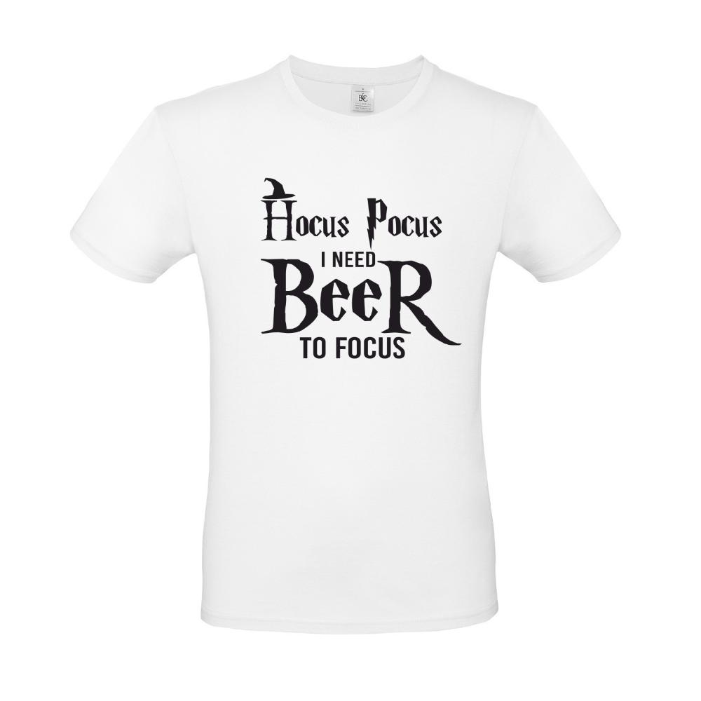 Ανδρικό T-shirt "Hokus Pokus I need Beer to focus"