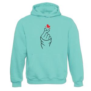 "Korean Finger Heart" Hooded  - 7400