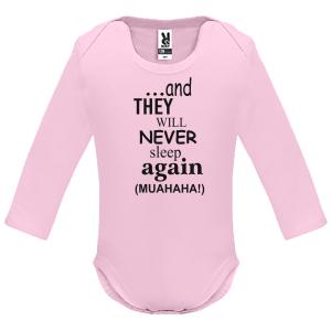 Baby body Long-sleeved  "and they will Never Sleep again" - 3700