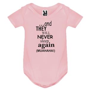 Baby body Short-sleeved "and they will Never Sleep again" - 3671