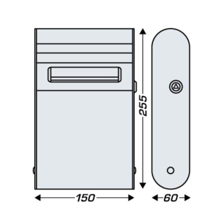 Σταχτοδοχείο Τοίχου για Εξωτερικούς Χώρους,  JVD,  899501, Ashtray 1.5 L exterior,  γαλβανισμένος χάλυβας, μαύρο