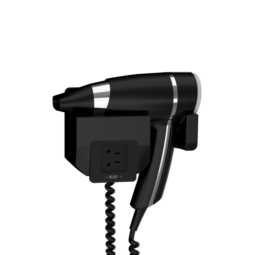 Επιτοίχιο Σεσουάρ με πρίζα για ξυριστική μηχανή, Jvd, Brittony 8221189 Support Frontal, 1600W, μαύρο