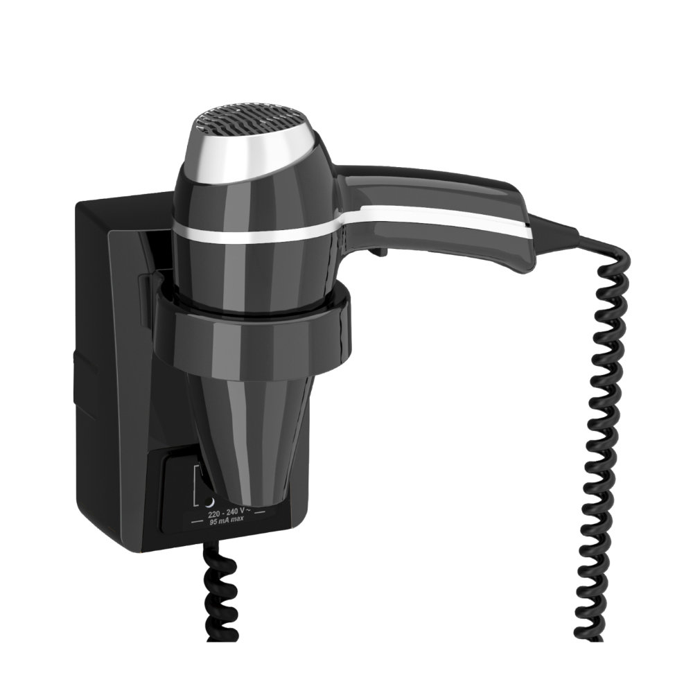 Επιτοίχιο Σεσουάρ, Jvd, 8221203, Clipper II Support Dual V Shaver Socket, 1400W, μαύρο