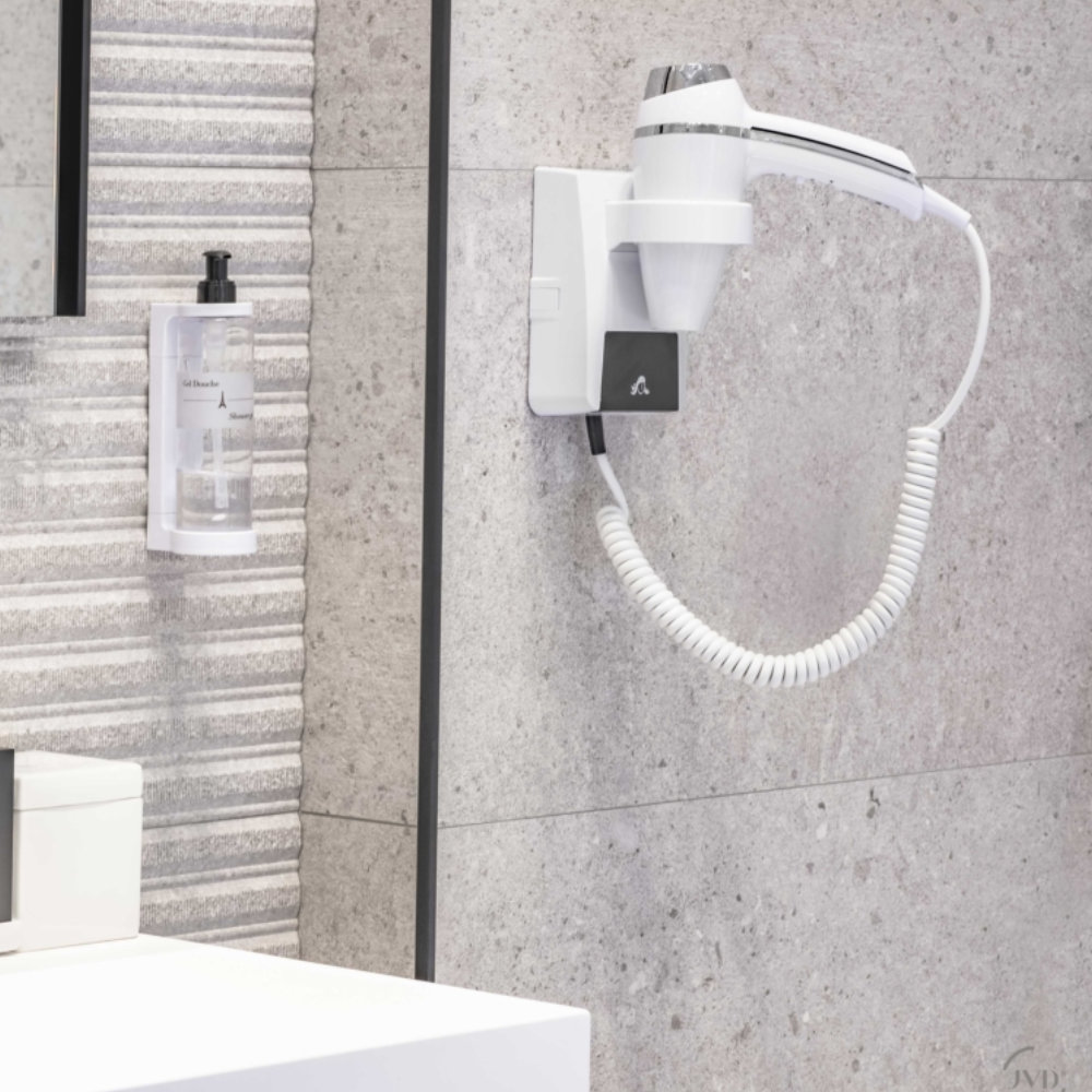 Επιτοίχιο Σεσουάρ, Jvd, 8221203, Clipper II Support Dual V Shaver Socket, 1400W, μαύρο