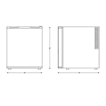 Minibar, JVD, 8661351, TA 30 L/qt Solid Door, Thermo-absorption - 48,0 x 38,0 x 44,0 cm