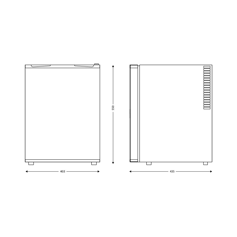 Minibar, JVD, 8661353, TA 40 L/qt Solid Door, Thermo-absorption - 55,0 x 40,0 x 43,5 cm