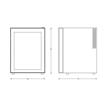 Minibar, JVD, 8661354, Abs, TA 40 L/qt  Glass Door, Thermo-absorption - 55,0 x 40,0 x 43,5 cm