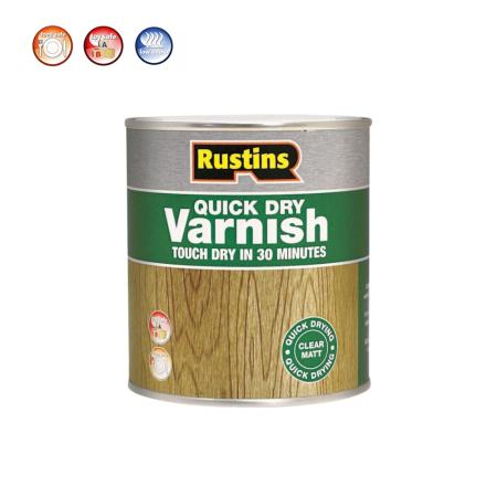 Βερνίκι ξύλου εξωτερικής χρήσης, Rustins, Quick Dry Varnish Matt Clear 250ml