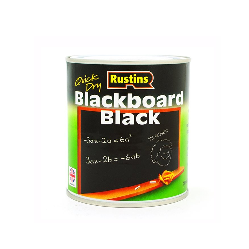 Χρώμα Κιμωλίας για μαυροπίνακα, Rustins Blackboard Black, μαύρο, ματ, 500ml