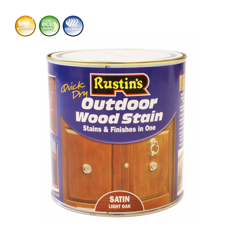 Βερνίκi Ξύλου Εξωτερικής Χρήσης, Rustins Outdoor Wood Stain Satin, Medium Oak, σατινέ, 1ltr