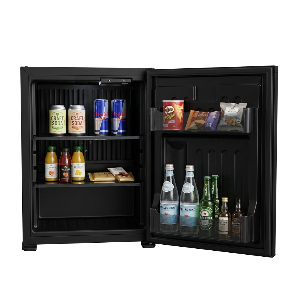 Mini Bar, N.S.KEY, BREAK MB SM 301th FBL, θερμοηλεκτρικό, solid door, μαύρο εσωτερικά και εξωτερικά- 51,2 x 42,0 x 39,5 cm