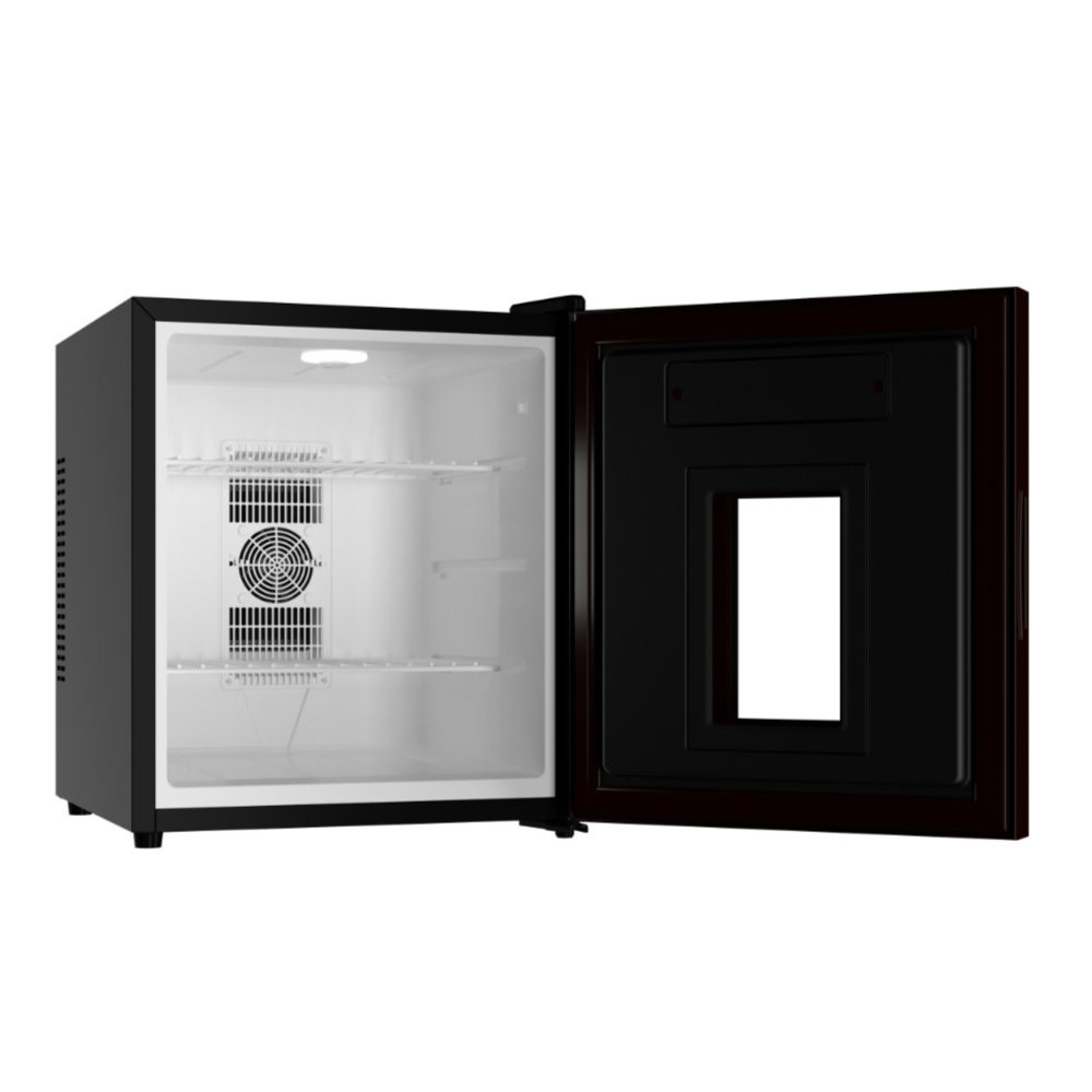 Mini Bar, N.S.KEY, TH-47BBG  FUN, θερμοηλεκτρικό, glass door, Χαμηλού θορύβου, μαύρο μέσα έξω - 51,3 x 43,0 x 51,0