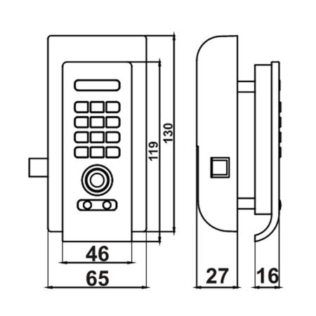 Κλειδαριά Ντουλαπιών Be-Tech C1000D Cabinet keypad lock, με κωδικό πρόσβασης, ασημί