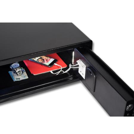 Χρηματοκιβώτιο Elsafe Starsafe, για laptop, μαύρο, με φωτισμό, πρίζα, USB - 20,0 x 43,5 x 37,0 cm