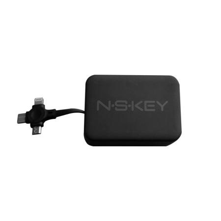 Καλώδιο USB αναδιπλούμενο, 3in1, Nskey, μαύρο