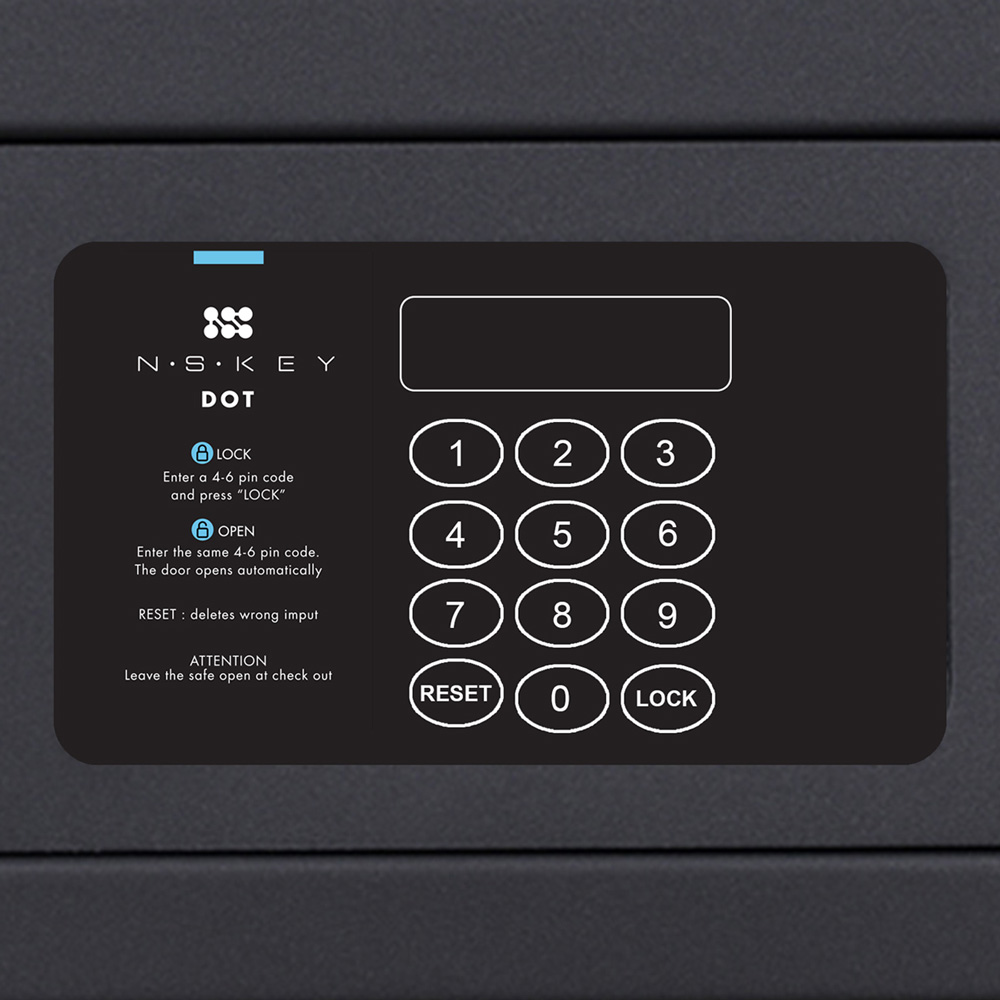 Χρηματοκιβώτιο με σήμανση Braille Nskey NS Dot L 20 για laptop, ανθρακί - 19,5 x 43,0 x 37,0 cm
