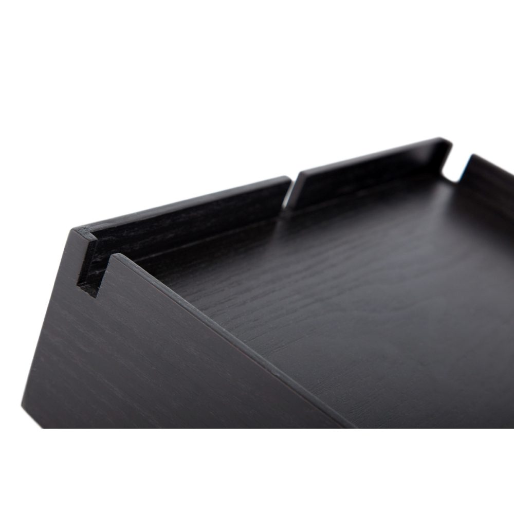 Δίσκος Καλωσορίσματος, B-Tray, Smart, με συρτάρι, μαύρος, Κόντρα πλακέ με καπλαμά οξιάς - 8,0 x 26,5 x 19,0 cm