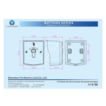 Aδιάβροχο μπουτόν εξόδου με κλειδί, Yli, YKS-852B(EN)