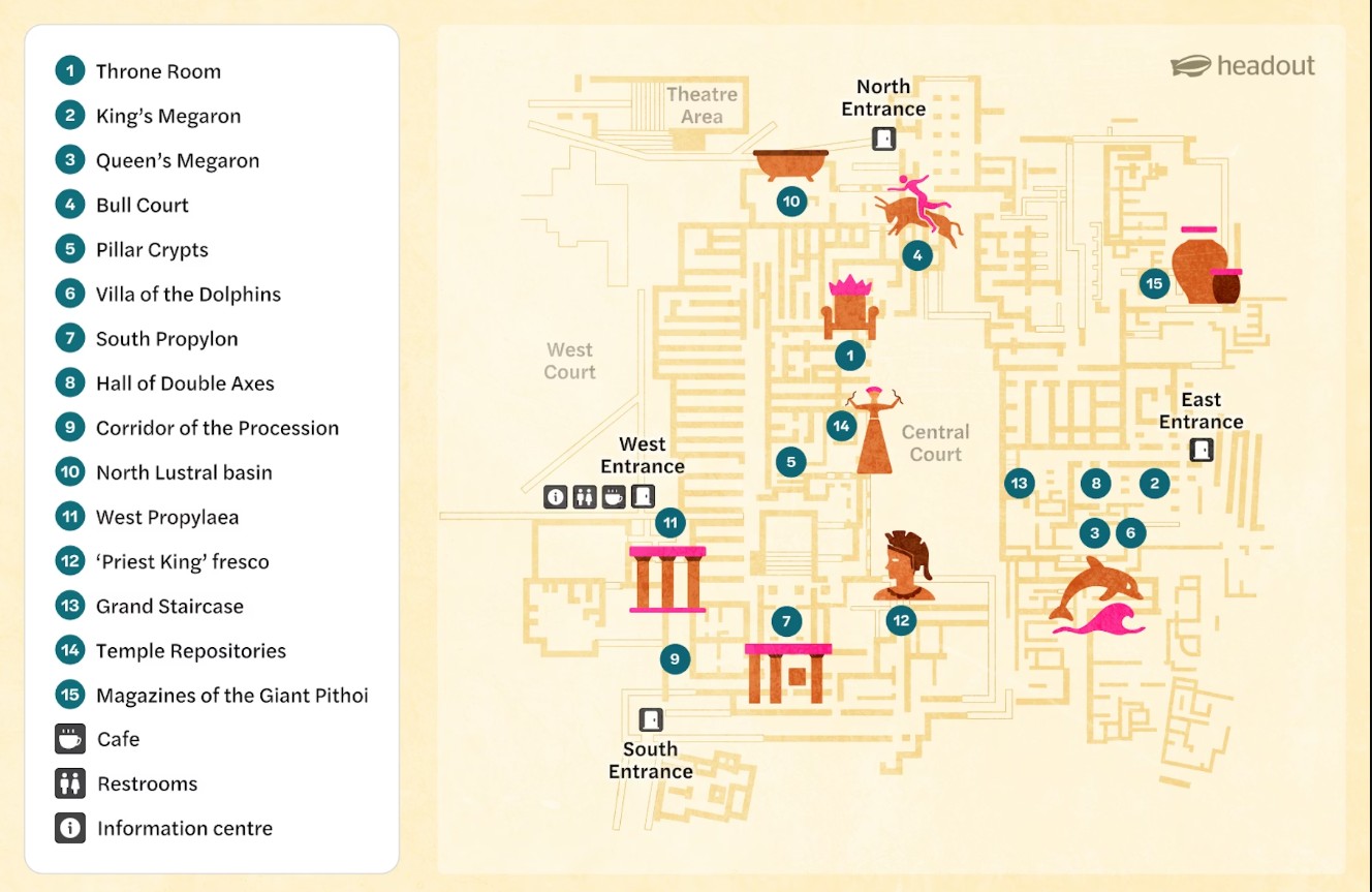 Karte des Palastes von Knossos