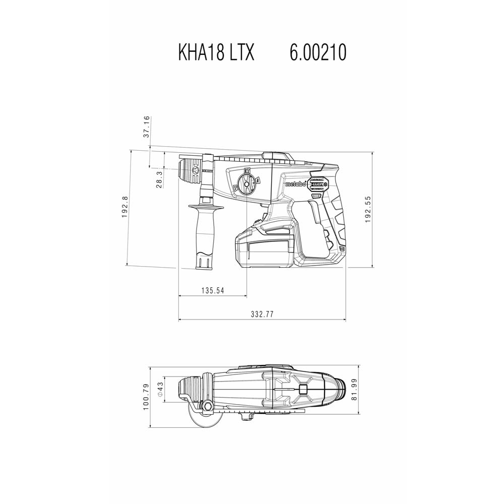 METABO 18V ROTARY BATTERY IMPACT DRILL KHA 18 LTX (600210800)