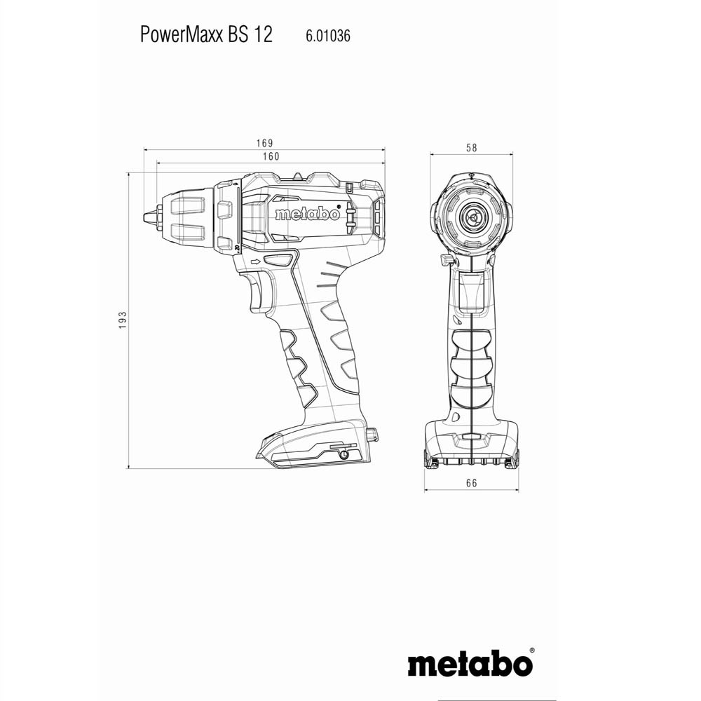 Metabo 12 Volt PowerMaxx BS 12 Set Cordless Drill / Screwdriver (601036870)