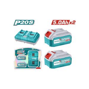 TOTAL SET OF 2 BATTERIES 20V/5Ah AND 1 DOUBLE CHARGER (TFBCPK2425)