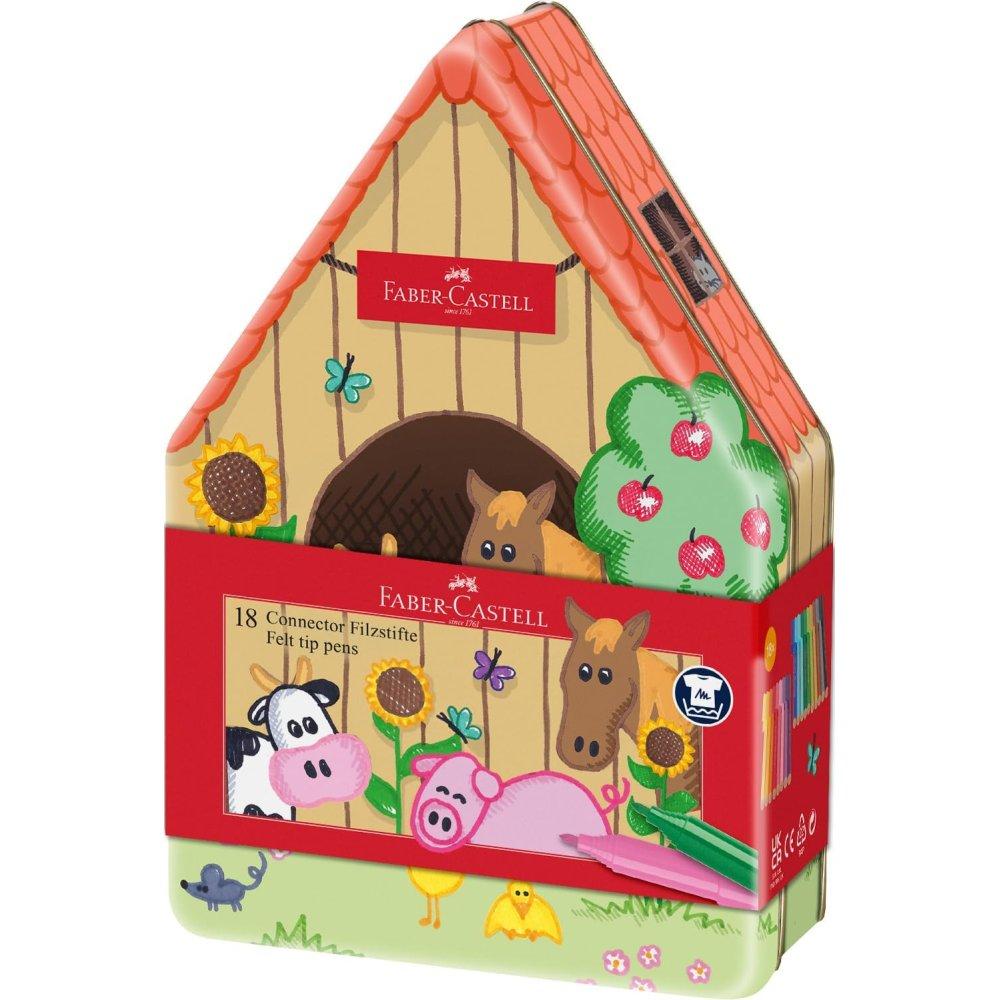 Μαρκαδόροι Faber Castell Connector Αχυρώνας (18 τεμάχια)