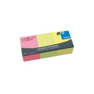 INFO NOTES ΧΑΡΤΑΚΙΑ 3 ΧΡΩΜΑΤΑ BRILLIANT 12 ΤΕΜΑΧΙΑ 50X40MM 12X80Φ - 4356