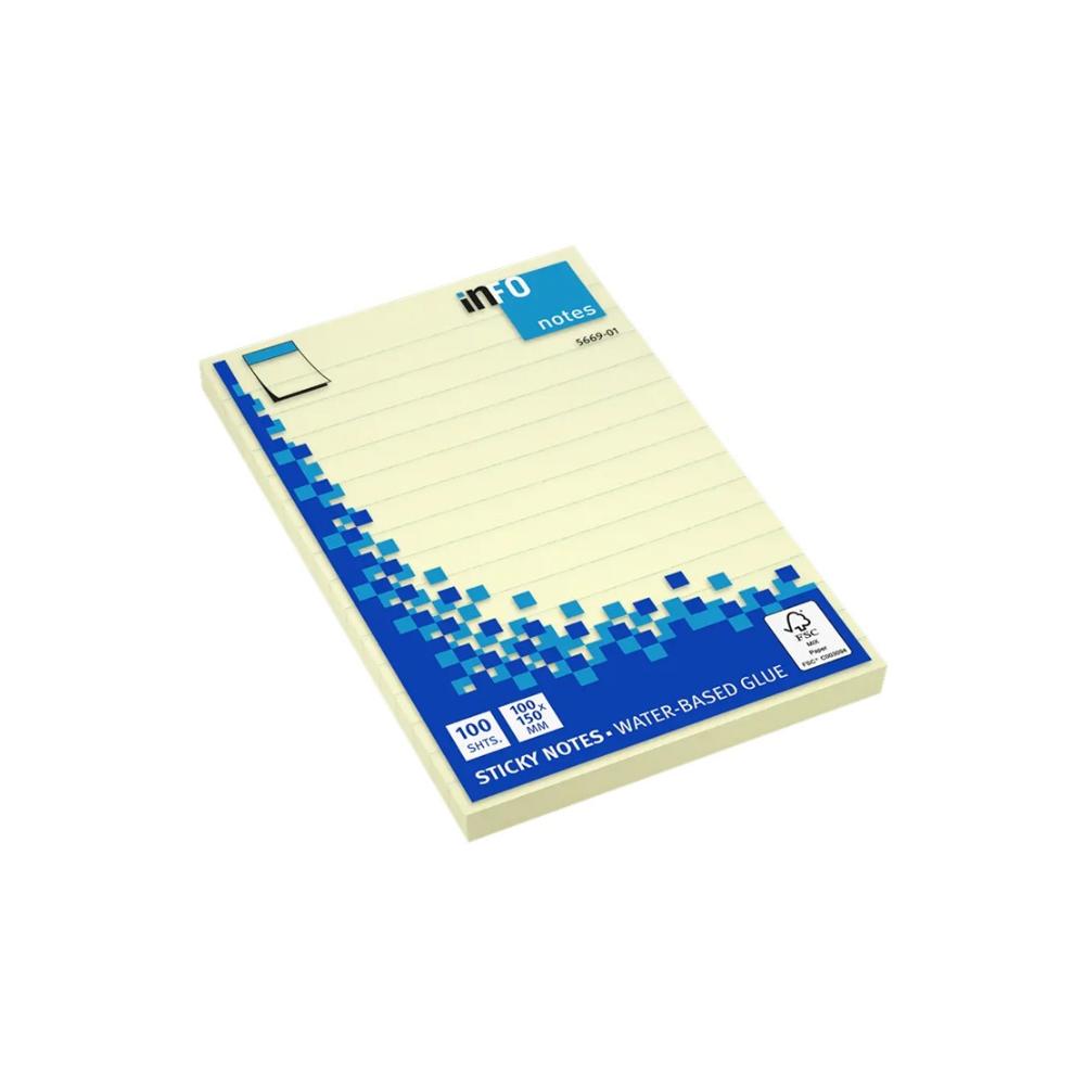 INFO NOTES ΧΑΡΤΑΚΙΑ ΚΙΤΡΙΝΑ ΜΕ ΓΡΑΜΜΕΣ 100ΜΜΧ150ΜΜ