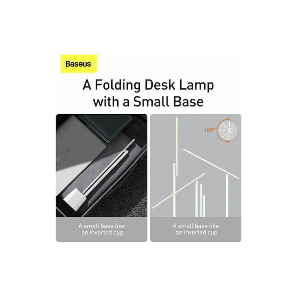 Baseus Επαναφορτιζόμενο LED Φωτιστικό Γραφείου Αναδιπλούμενο σε Λευκό Χρώμα - 2