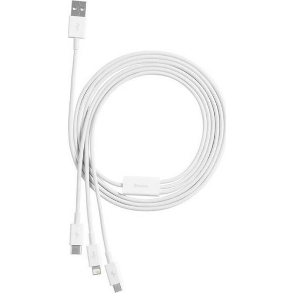 Καλώδιο Baseus (USB to Lightning / Type-C / micro USB) Λευκό 1,5m - 4