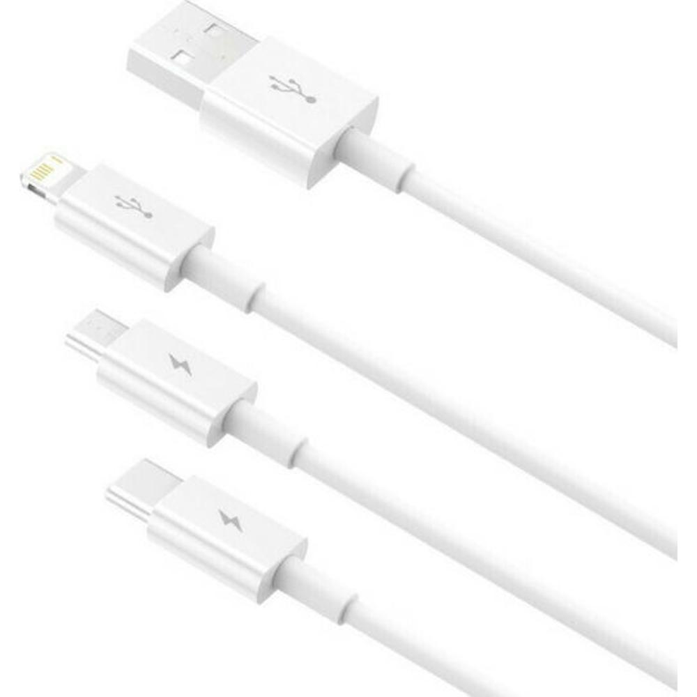 Καλώδιο Baseus (USB to Lightning / Type-C / micro USB) Λευκό 1,5m - 3