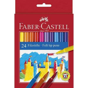 Faber-Castell 5542 Πλενόμενοι Μαρκαδόροι Ζωγραφικής Λεπτοί σε 24 Χρώματα - 7121