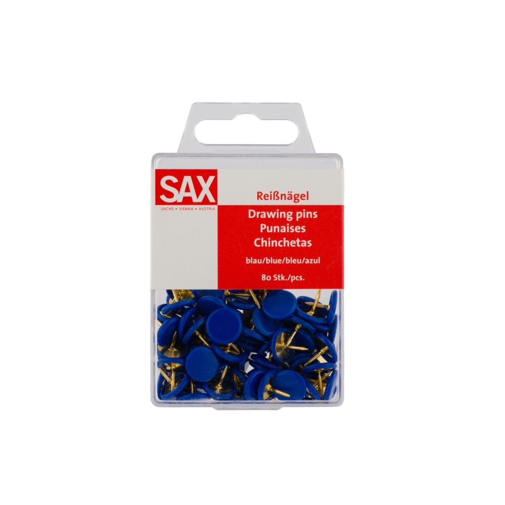 ΠΙΝΕΖΕΣ ΧΡΩΜΑ ΜΠΛΕ ΣΕ BLISTER 80 ΤΕΜΑΧΙΩΝ SAX