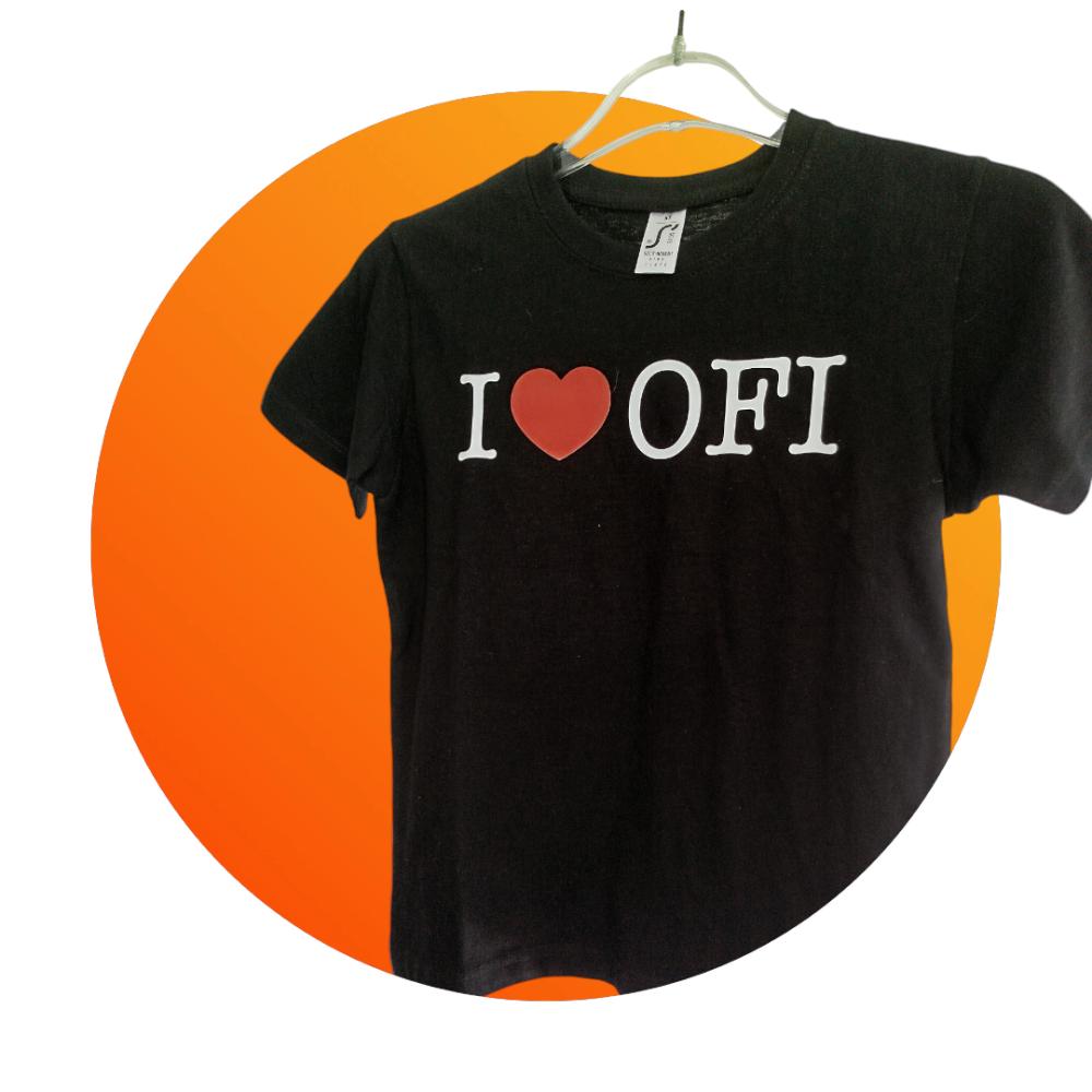 ΠΑΙΔΙΚΟ T-SHIRT I LOVE OFI 2 ΜΑΥΡΟ