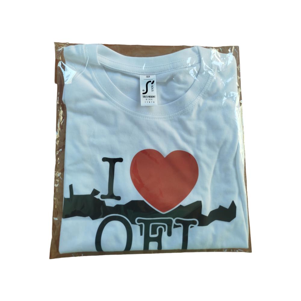 ΠΑΙΔΙΚΟ T-SHIRT I LOVE OFI CRETE  ΛΕΥΚΟ