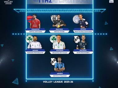 Μιχαίλοβιτς και Συναδινός στην Dream Team της 11ης αγωνιστικής της Volley League