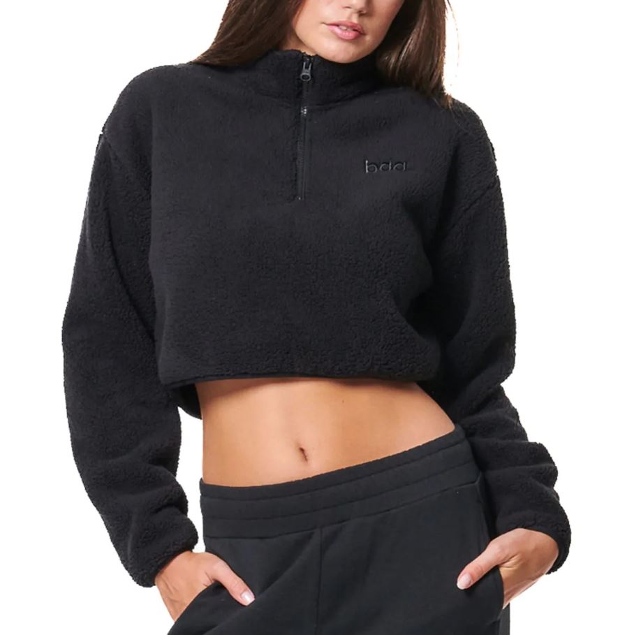 Body Action Womens' Half-Zip Sherpa-Fleece Top