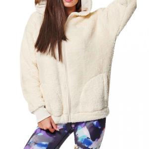 Body Action WOMEN'S OVERSIZED FULL-ZIP SHERPA HOODIE - 197832