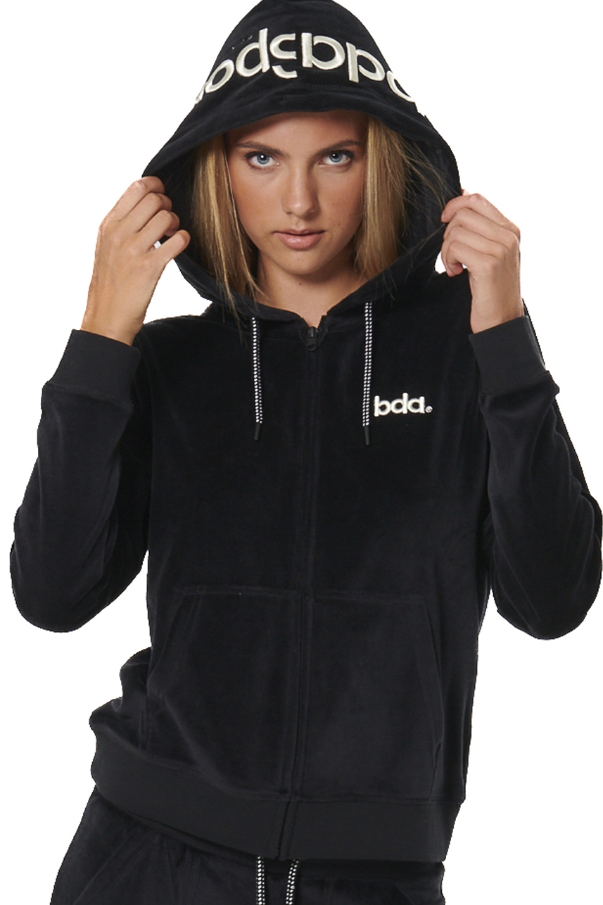 Body Action Velour Hoodie Jacket