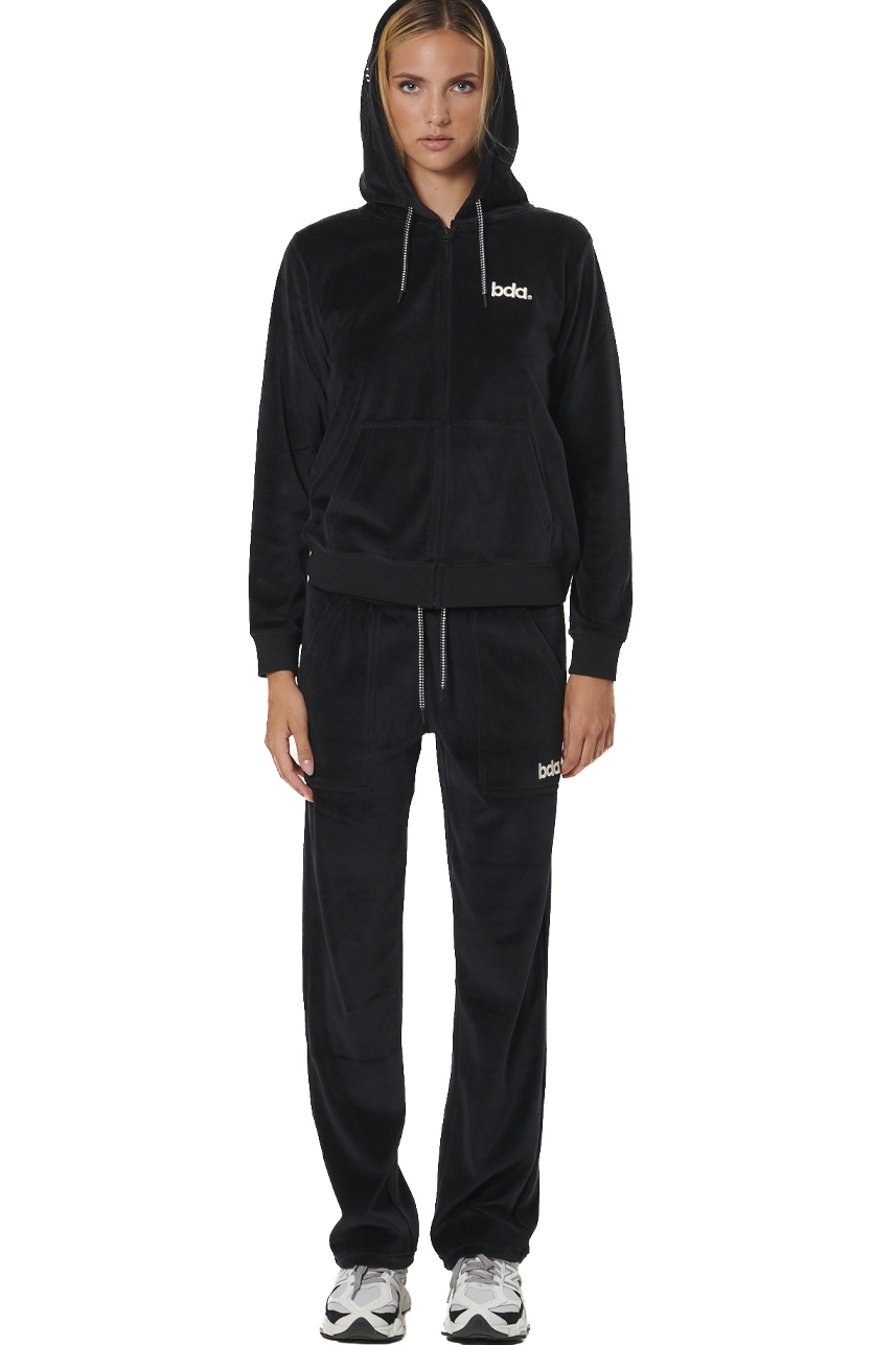 Body Action Velour Hoodie Jacket
