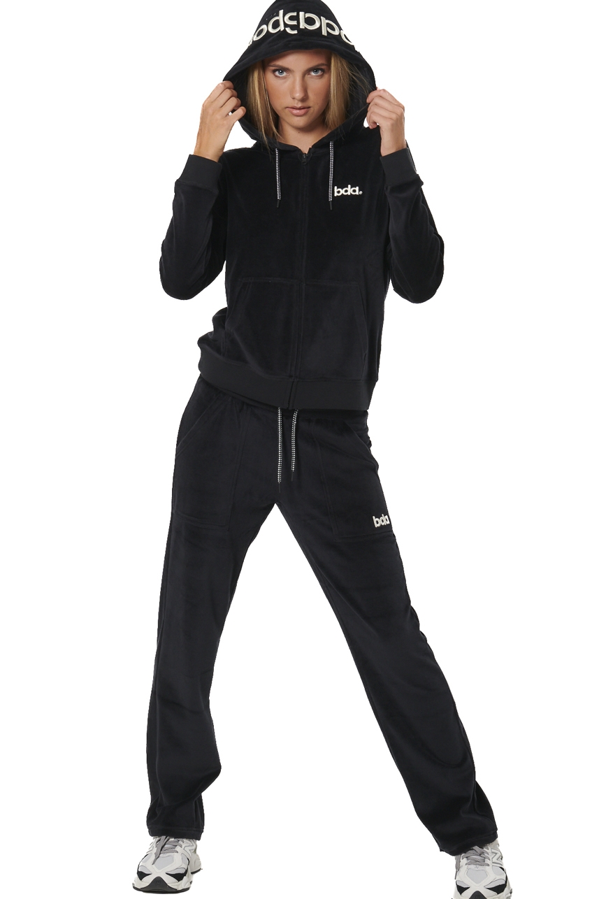 Body Action Velour Hoodie Jacket