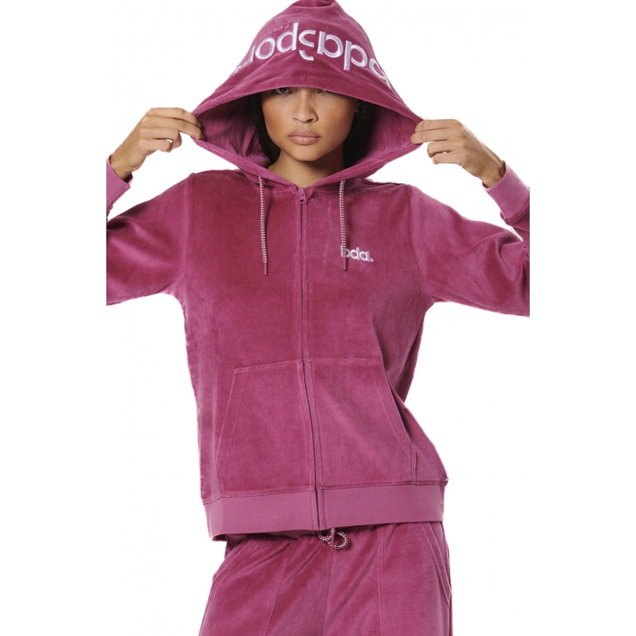 Body Action Velour Hoodie Jacket